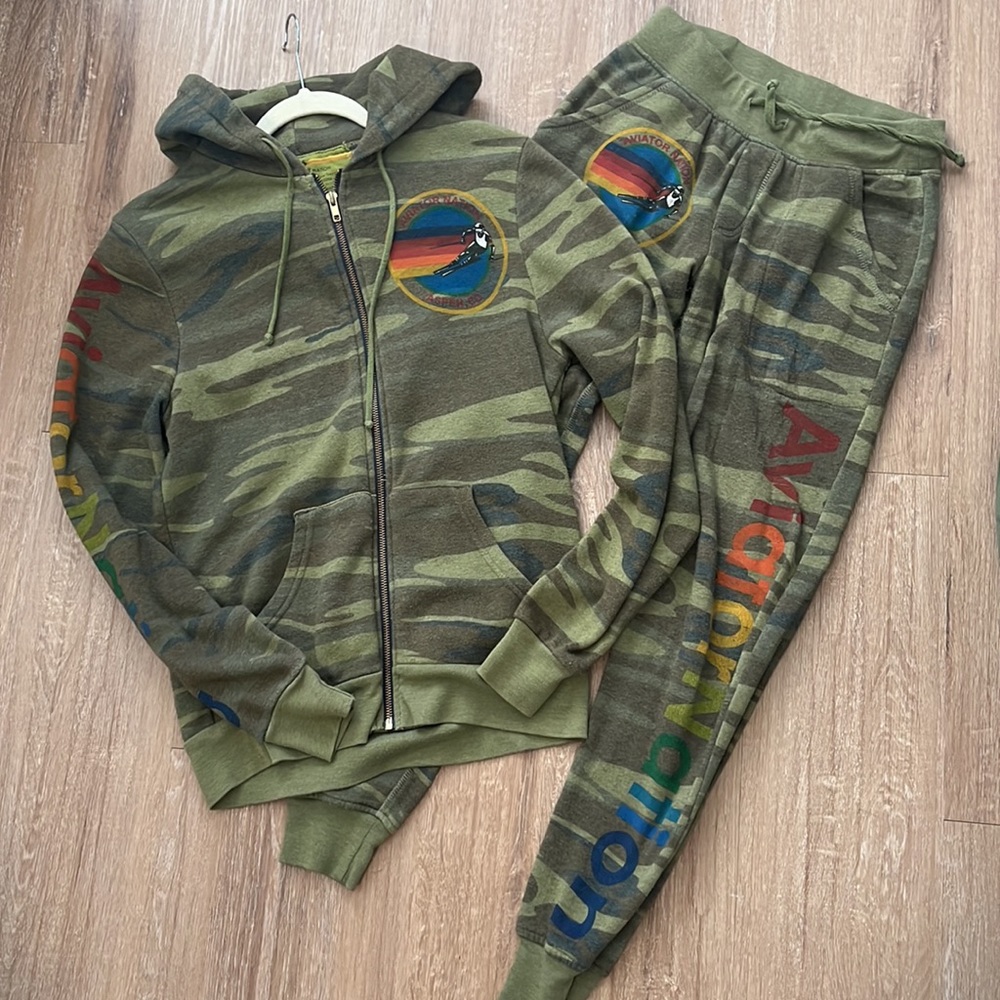 Aviator Nation Ski Aspen Hoodie and Pant Set! Size Small 😎 Camo.